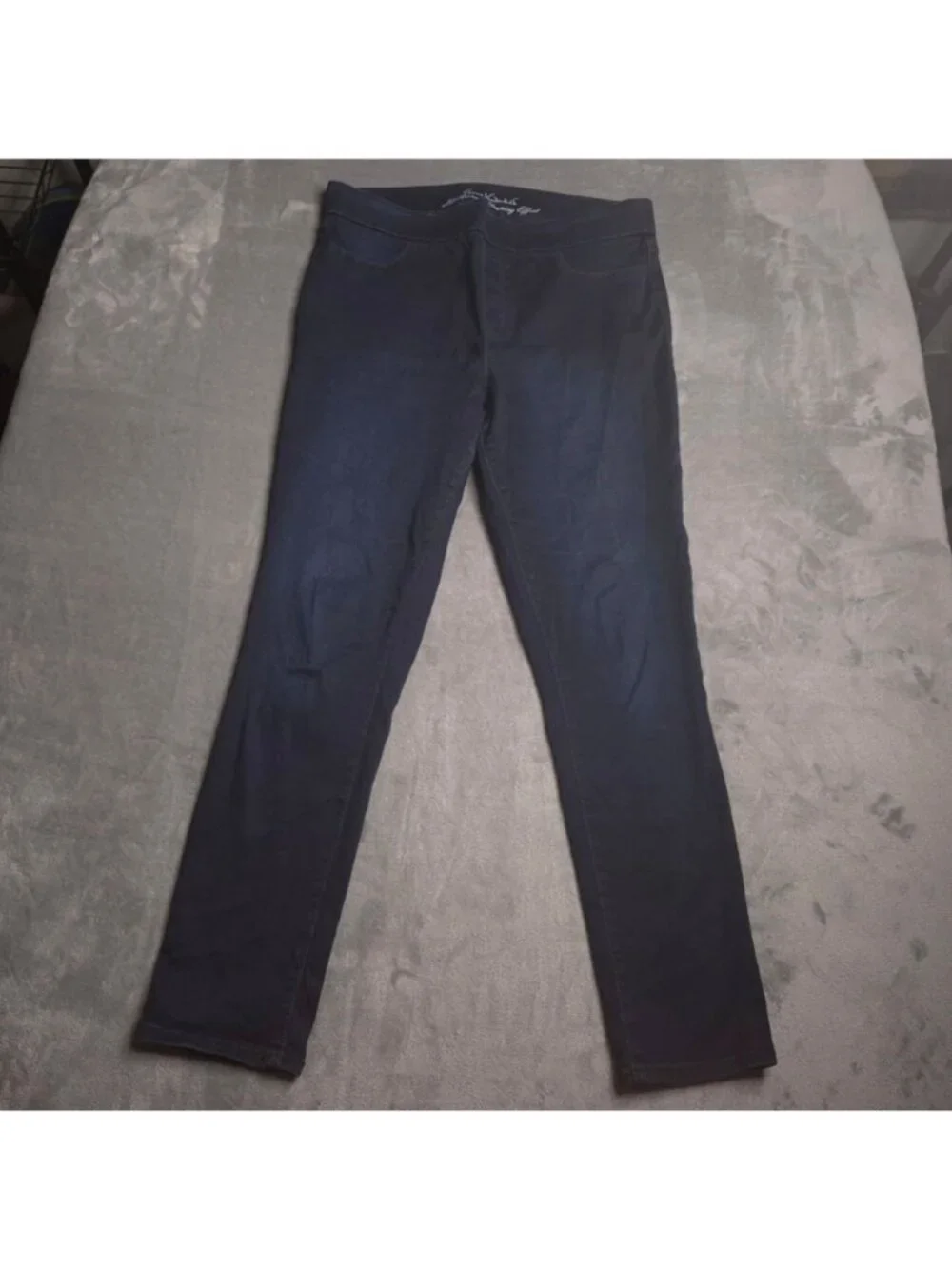 Gloria Vanderbilt Womens Slimming Effect Pull-On Skinny Jeans 12 Dark Wash